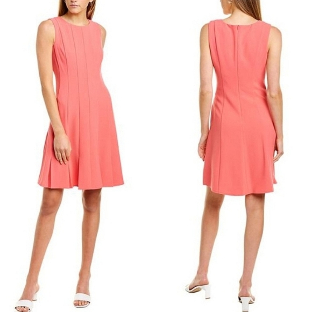 Jessica Howard Coral Fit-and-Flare Sleeveless Midi Dress